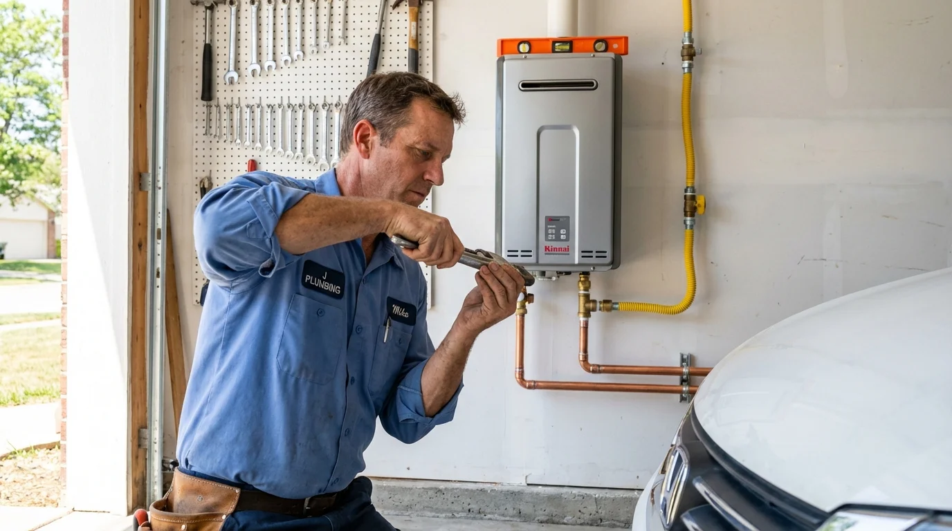 Tankless water heater installation by a Johns Plumbing LLC plumber in Abilene